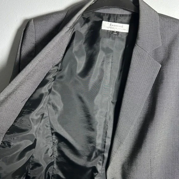 Tahari Arthur S. Levine Womens Gray 1 Button Blazer Pant Suit Set Size 10 - Picture 3 of 14